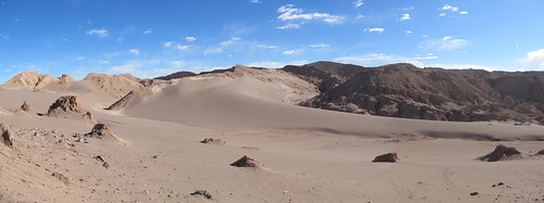 Le désert d'Atacama: el Valle de la Luna. Du sable et de la roche à perte de vue.
