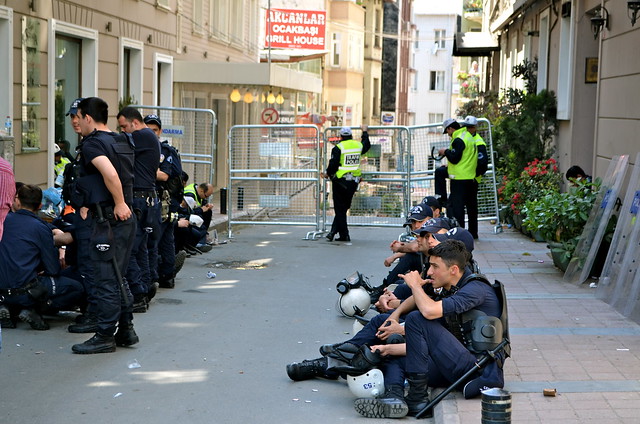 For the police of Istanbul, it was a regular occurrence and some waved as I took photos.