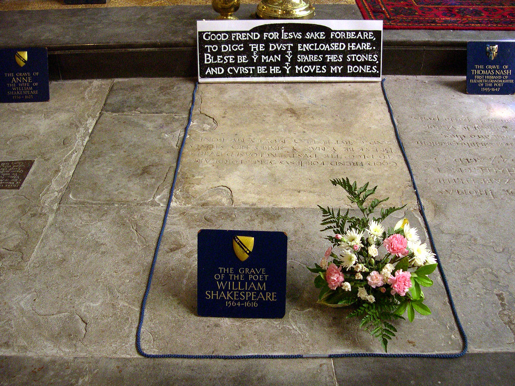 William Shakespeare's grave, Holy Trinity Church, Stratford-on-Avon. Credit David Jones