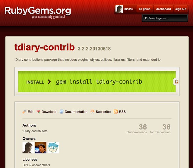 tDiary contrib gem