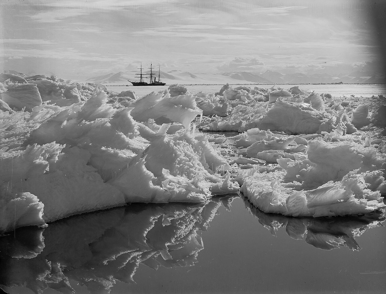 Beautiful broken ice, reflections and Terra Nova. Jan. 7th 1911