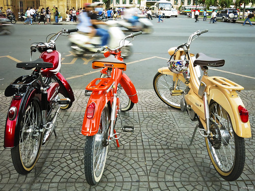 Bicycles for rent in Saigon street by -clicking-