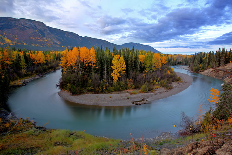 Tanzilla River near Dease Lake off Stewart Cassiar Highway 37 in Northern British Columbia, Canada.