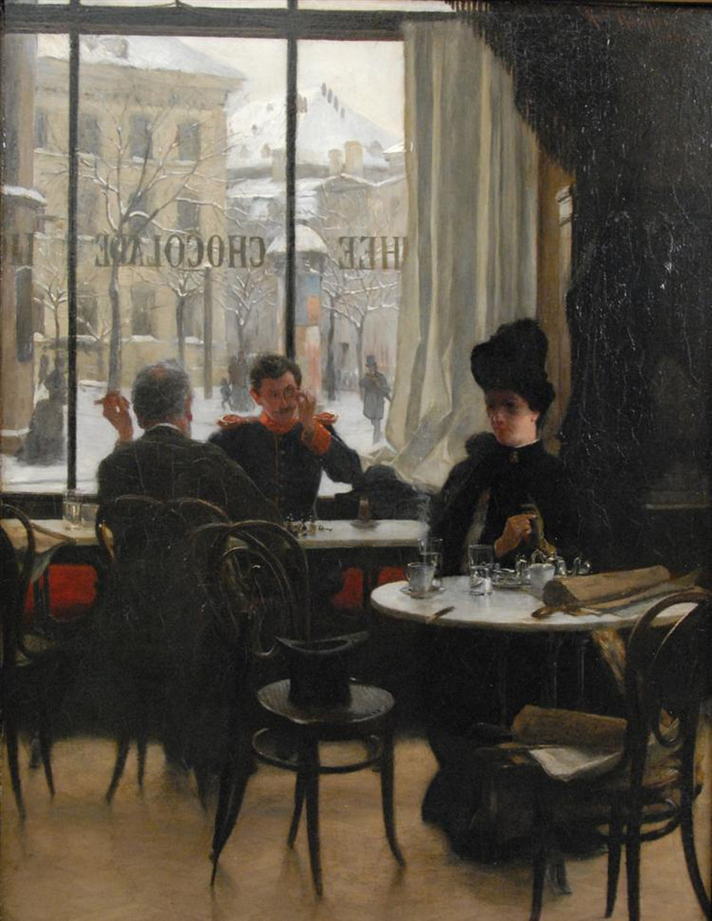 At the Cafe by Robert Koehler - circa 1887
