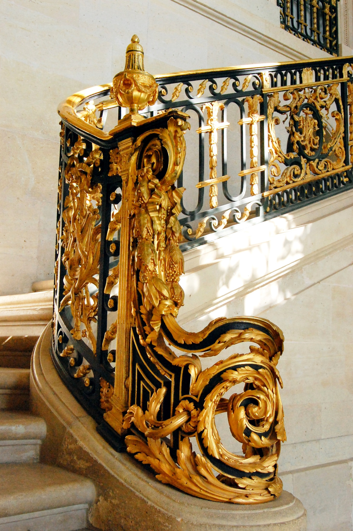 Stairway inside the Petit Trianon. Credit Trizek