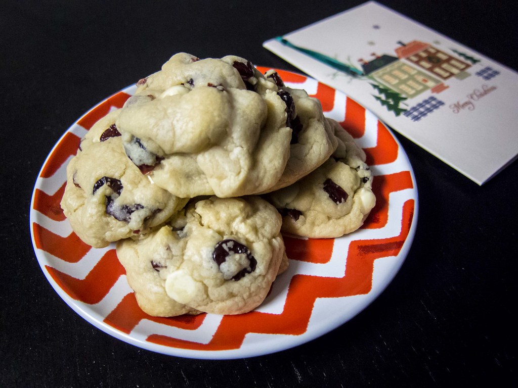 Dried Cranberry White Chocolate Chip Cookies