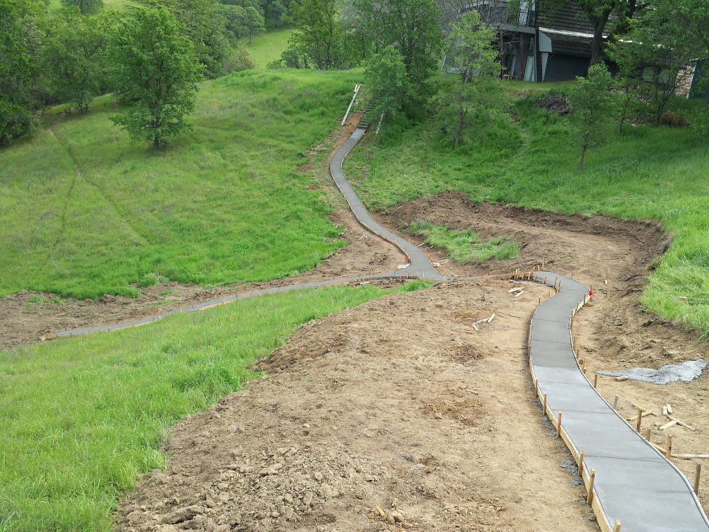 Hill Side Concrete Walkway Poured In Vacaville CA 5