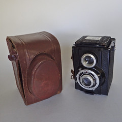 Olbia Type IIIc—Olbia with Roussel Trylor in Gitzo 200 shutter (thick rim around viewfinder) French Face plate (Olbia 10)