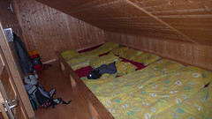 Sypialnia w schronisku Cabane de Prafleuri 2662m.