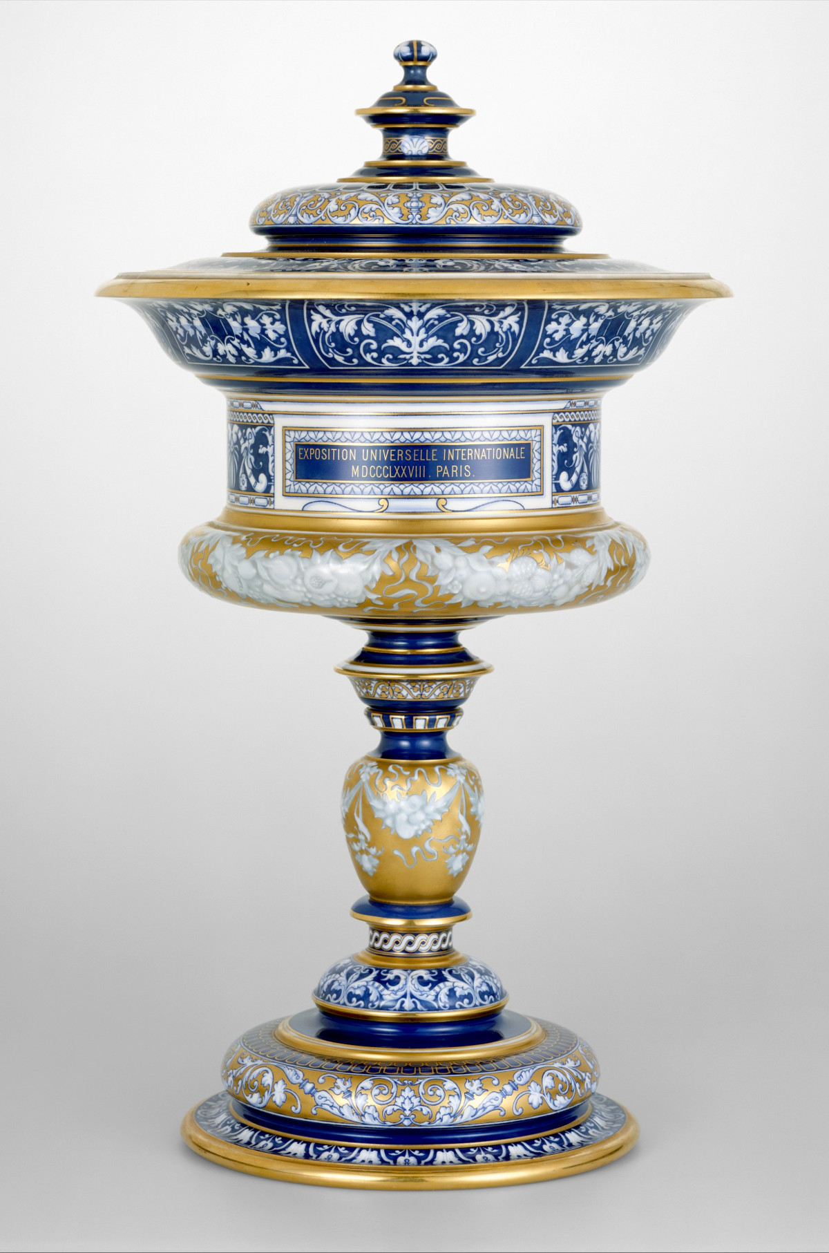 1879 Standing cup with cover. Hard-paste porcelain. metmuseum