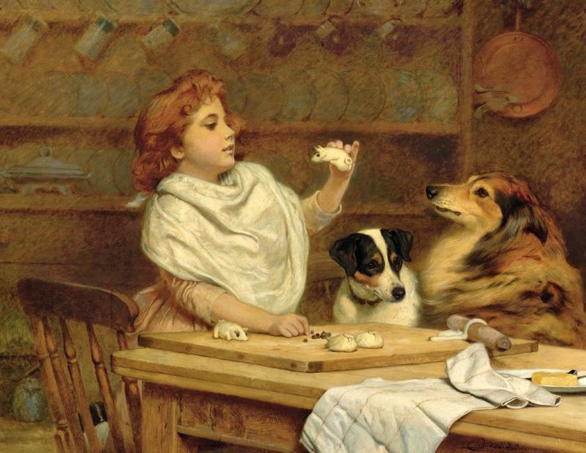 The Little Baker With Her Two Assistants by Charles Burton Barber