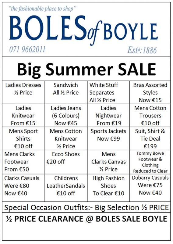 Boles Summer Sale Items