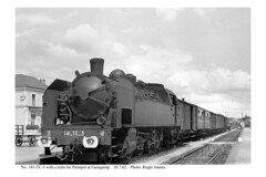 Guingamp. 141-TC-3 & train for Paimpol. 10.7.62