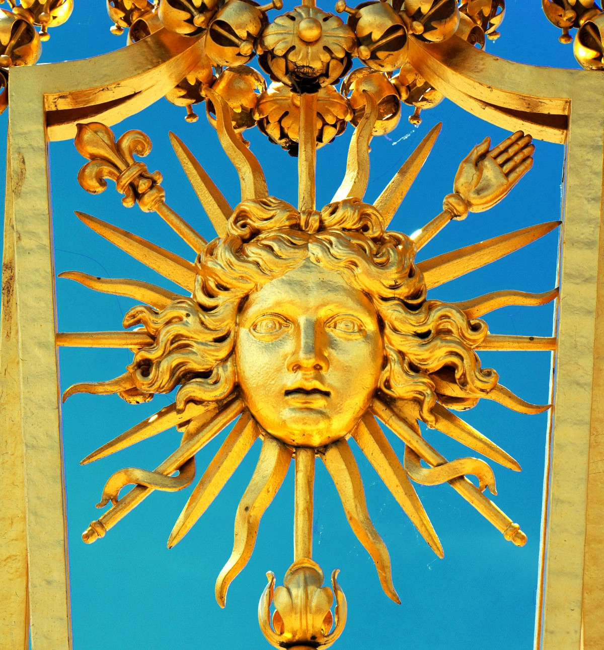 Louis's sun symbol on the gates of Versailles. Credit Dennis Jarvis