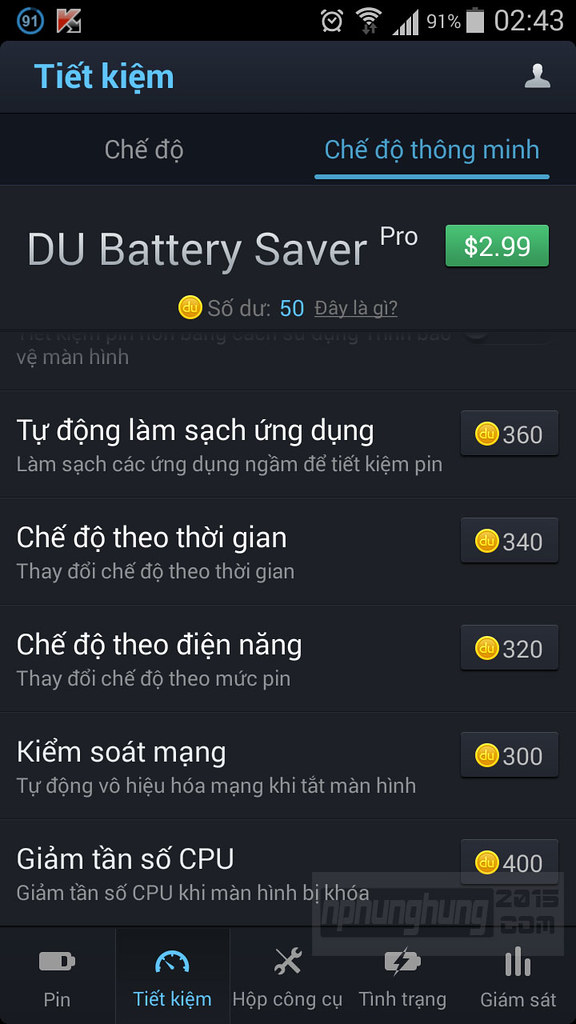 Chế độ thông minh DU Battery Saver