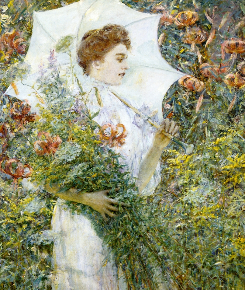 The White Parasol by Robert Lewis Reid, 1907