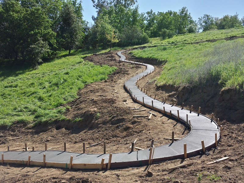Hill Side Concrete Walkway Poured In Vacaville CA 2