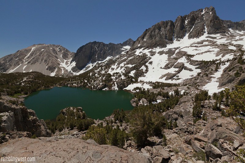 Overlook from Fifth Lake Camp, big pine lakes
