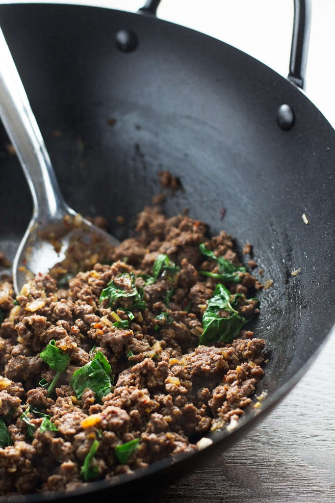 Thai Basil Beef - Quick and easy to make and ready in just 20 minutes. It'll be a hit with adults and kids alike! #thaifood #basilbeef #thaibasilbeef | Littlespicejar.com