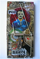 "ROOM 455 - POE #3" -Street Art Graffiti Altered Rat Trap Edgar Allan Poe Lo-Fi Urban Abstract Alternative Art Pop Surrealism Collectible Acrylic Painting