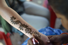 Henna applied to arm