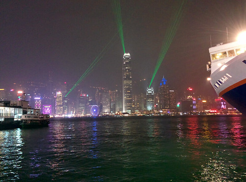 nightly laser show from Kowloon