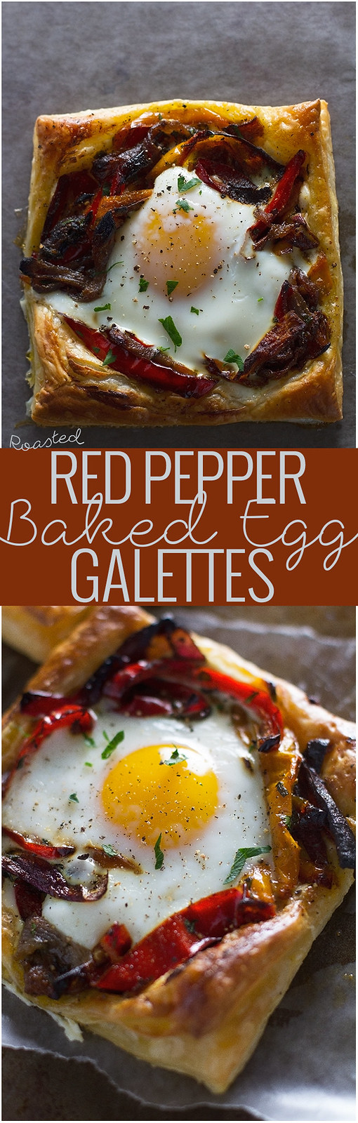 Roasted Red Pepper Baked Egg Galettes - So flavorful and perfect for brunch! #eggs #brunch #breakfast #galettes | Littlespicejar.com