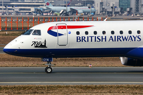 BA CityFlyer Embraer EMB190 taxi out at FRA (G-LCYN)