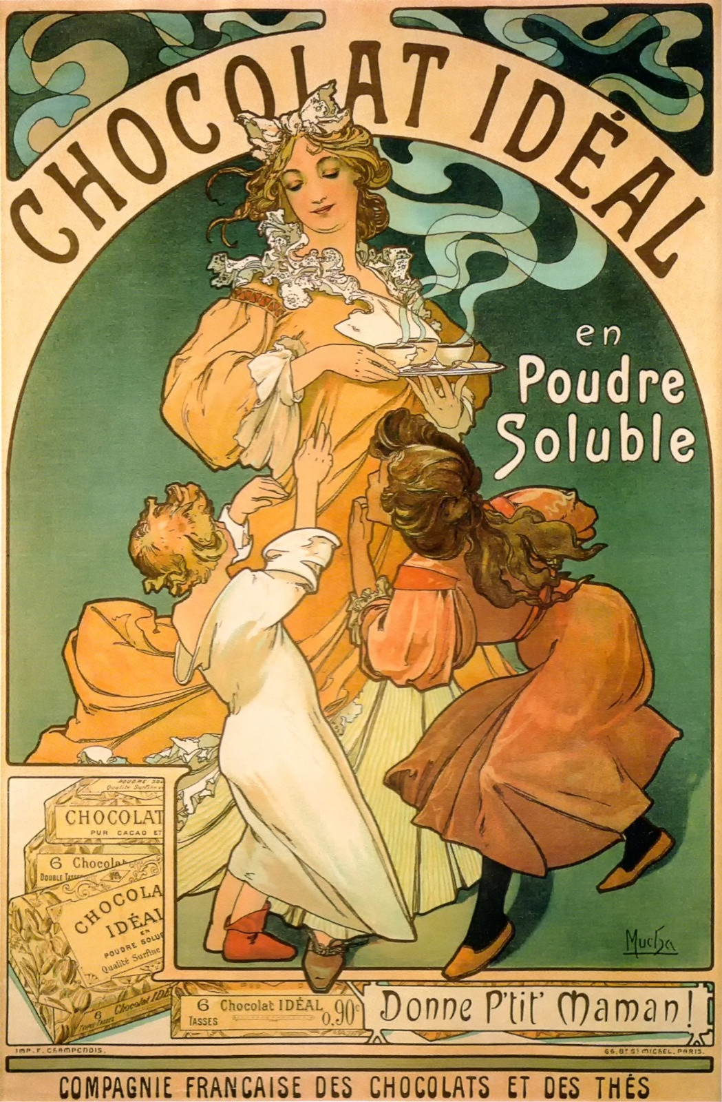 Advertising poster for Chocolat Idéal by Alfons Mucha