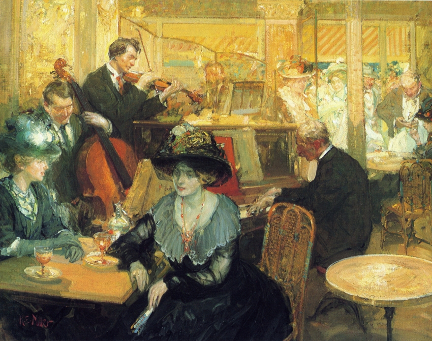 Cafe de la Paix by Richard Edward Miller - circa 1905