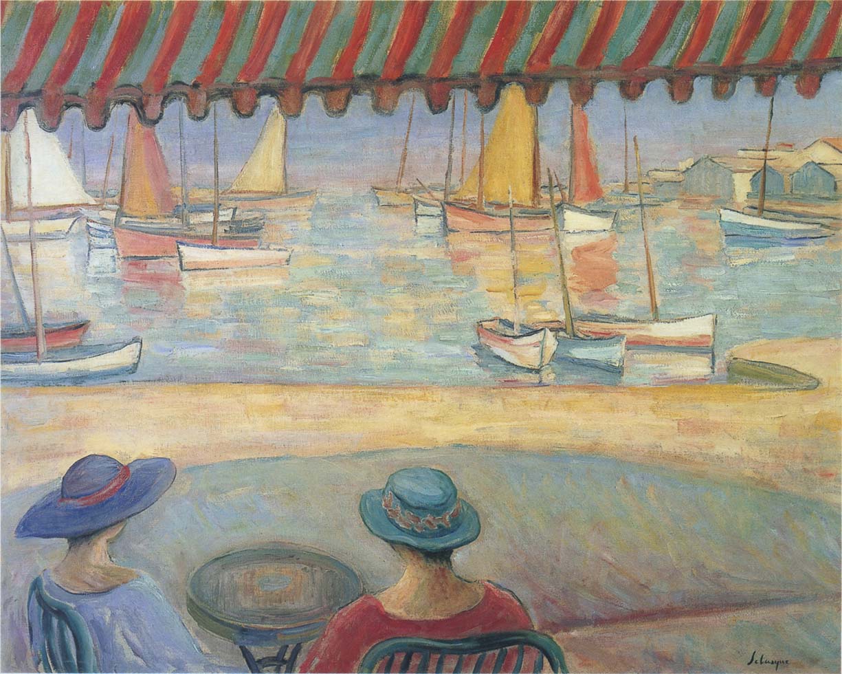 The Cafe on the terrace at St Ile de Yeu by Henri Lebasque - circa 1919
