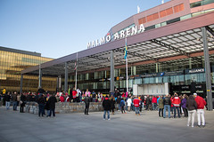 Firande av Malmö Redhawks SHL-avancemang.