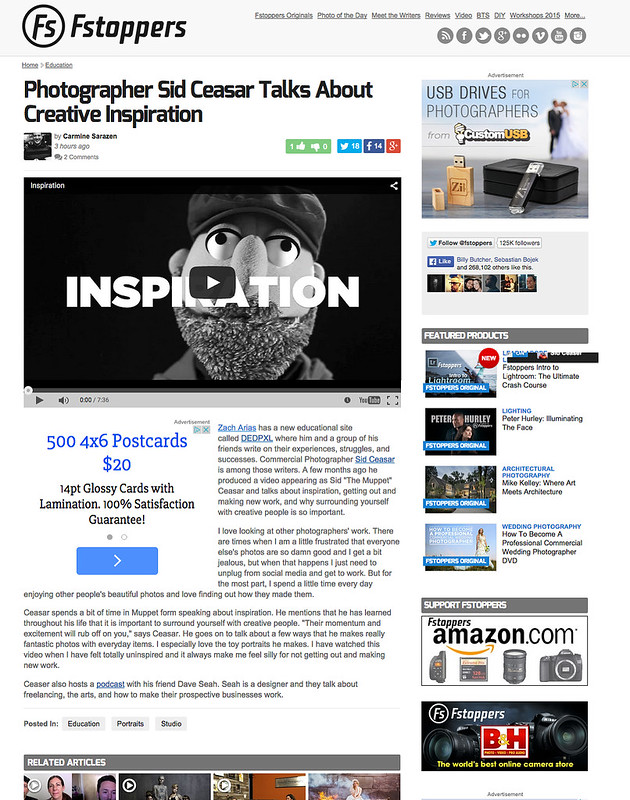 Fstoppers mentions Inspiration video