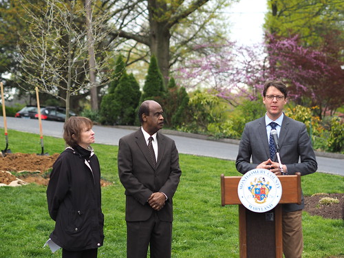 Launch of the Tree Montgomery program featuring the County Executive, Councilmember Hans Riemer and DEP Director Lisa Feldt