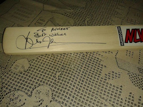 Avneet Singh with Brian Lara autographed bat