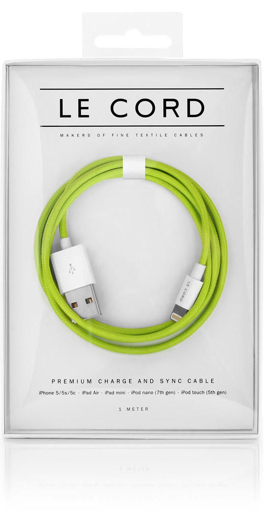 LeCord_SolidLime_iPhone_Textile_Cable