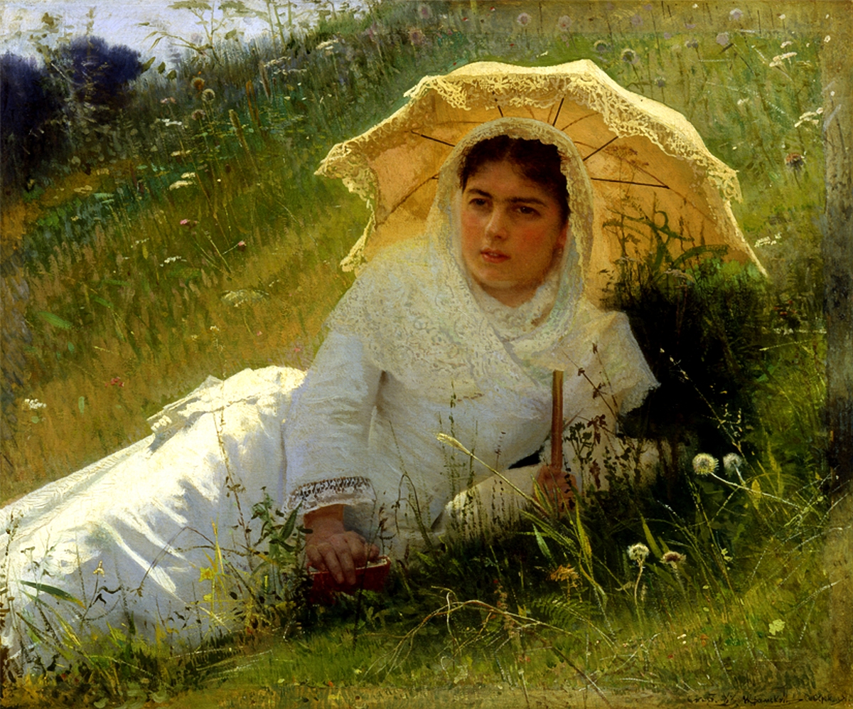 Woman with Parasol by Ivan Nikolaevich Kramskoi, 1883