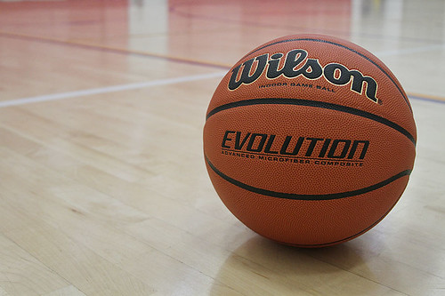 Basketball on indoor court