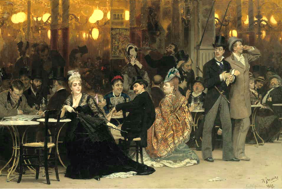 A Parisian Cafe by Ilia Efimovich Repin - 1875