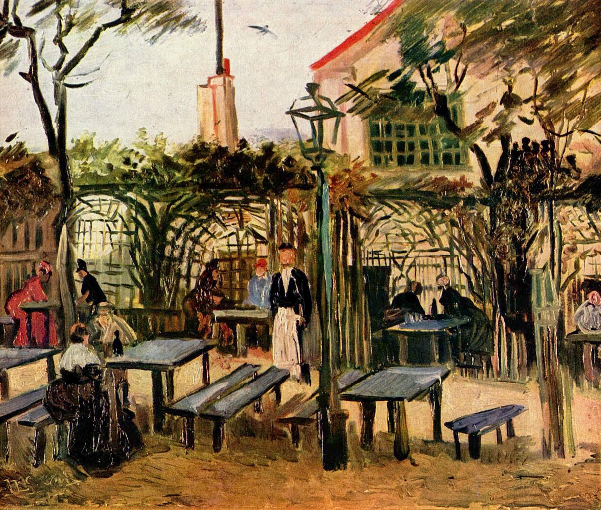 La Guinguette, an outdoor cafe in Montmartre by Vincent van Gogh, 1886