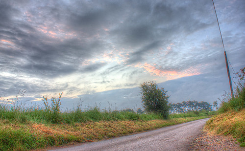 county uk england clouds sunrise canon skies hedge hdr countryroad 550d walkern