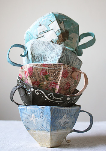 Paper Mache Teacups