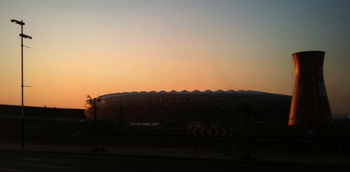 africa sunset sunrise southafrica football stadium soccer worldcup johannesburg 2010 fifaworldcup soccercity