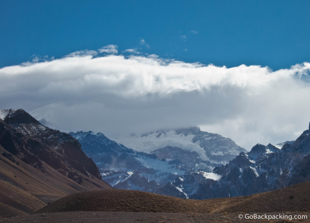 At 22,837 feet (6,960 meters), Aconcagua is South America's tallest mountain and the tallest peak in both the Western and Southern hemispheres.