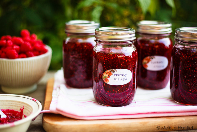 jars of raspberry jam