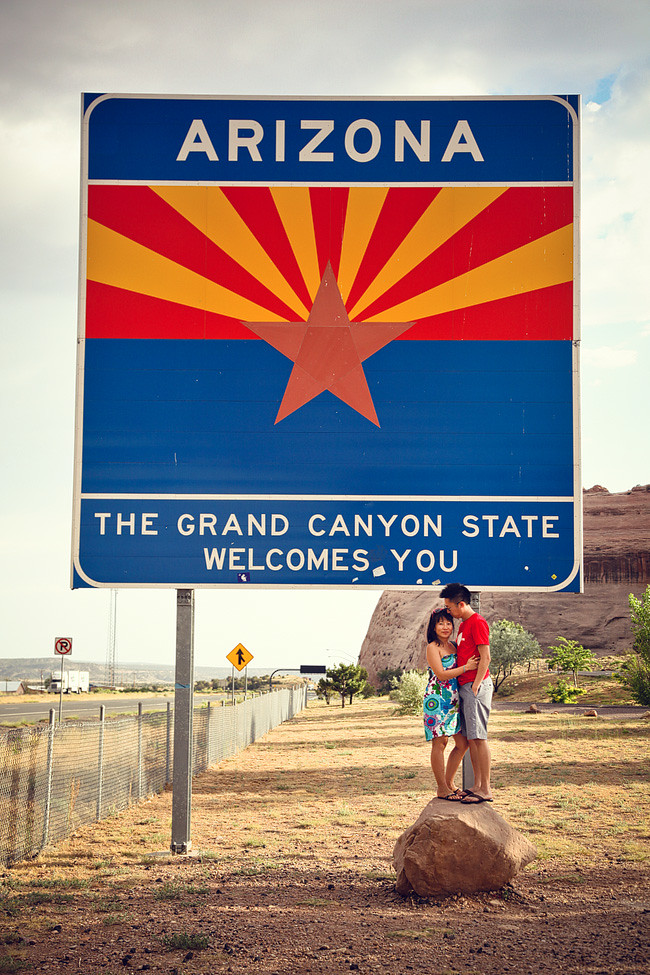 Arizona State Welcome Sign | Cross Country Roadtrip | 50 States Photography Challenge