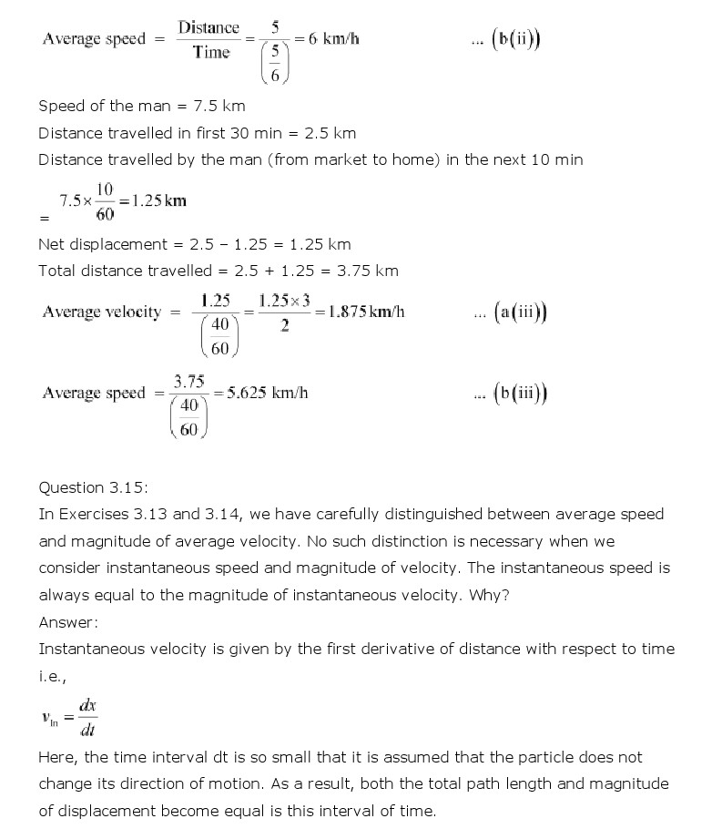 NCERT Solutions for Class 11th Physics Chapter 3 - Motion in a Straight Line