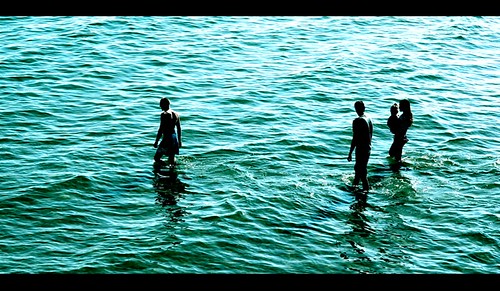 people beach silhouette nikon bournemouth d7000