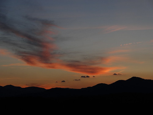 sunset orange mountains silhouette clouds zensutherland 20120603