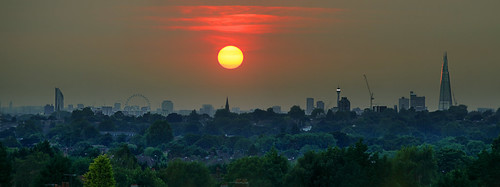 uk sunset england panorama sun green london sol forest buildings skyscrapers panoramic londres shard